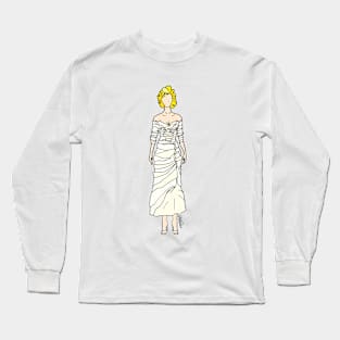 White Cream Dress Long Sleeve T-Shirt